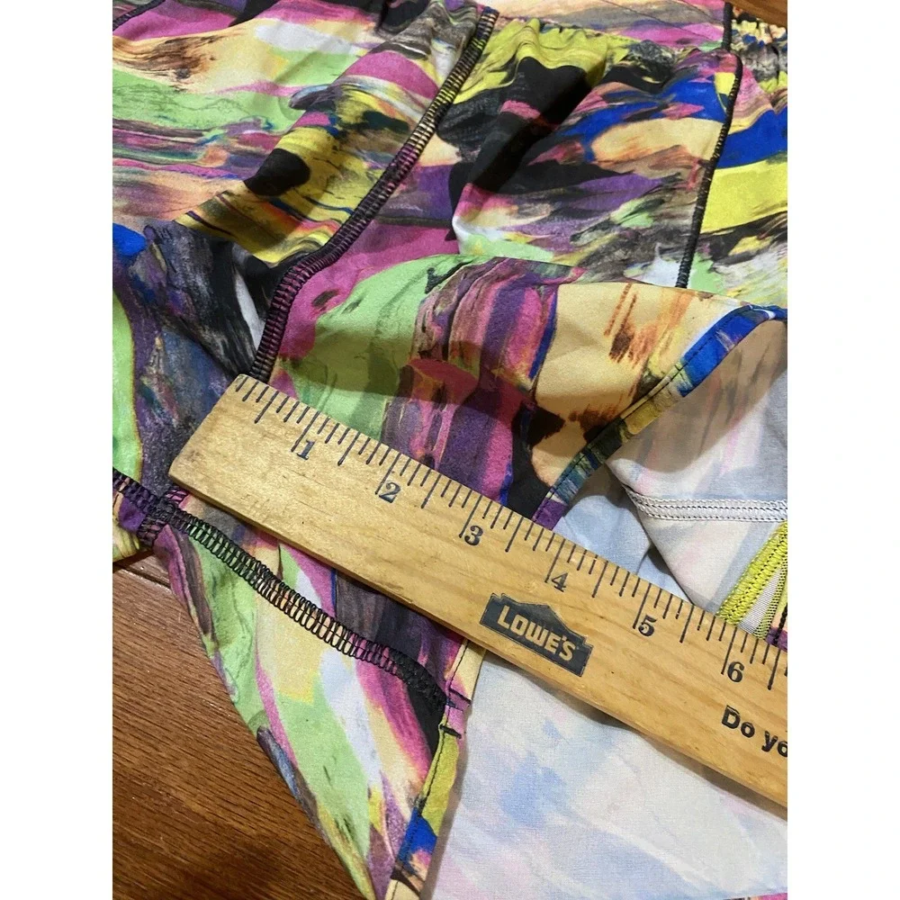 Lululemon Mylticolor Lined Running Shorts Size 6 Tall Athletic 4